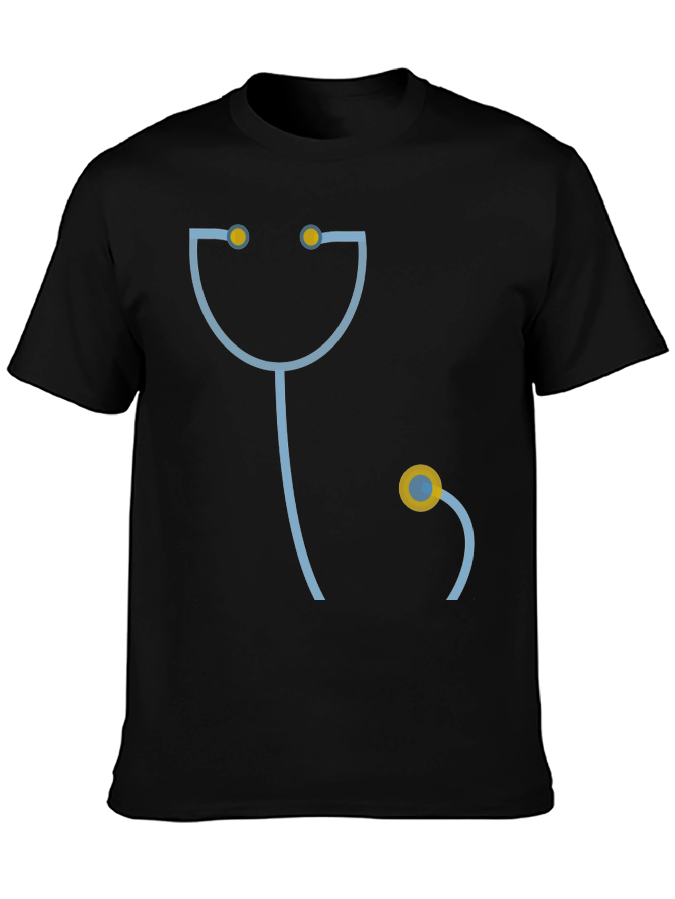 Funny Doctor Stethoscope Graphic T-Shirt - Black