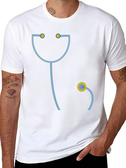 Funny Doctor Stethoscope Graphic T-Shirt - Black