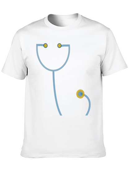 Funny Doctor Stethoscope Graphic T-Shirt - Black