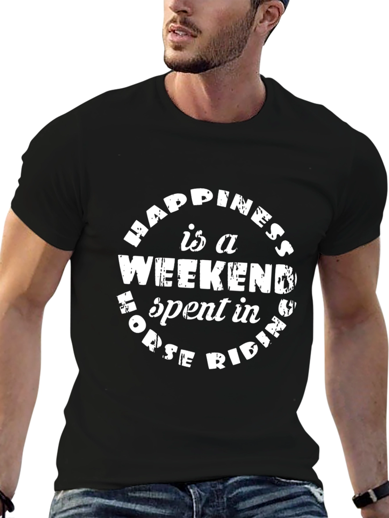 Horse Riding Weekend T-Shirt - Black Cotton Tee