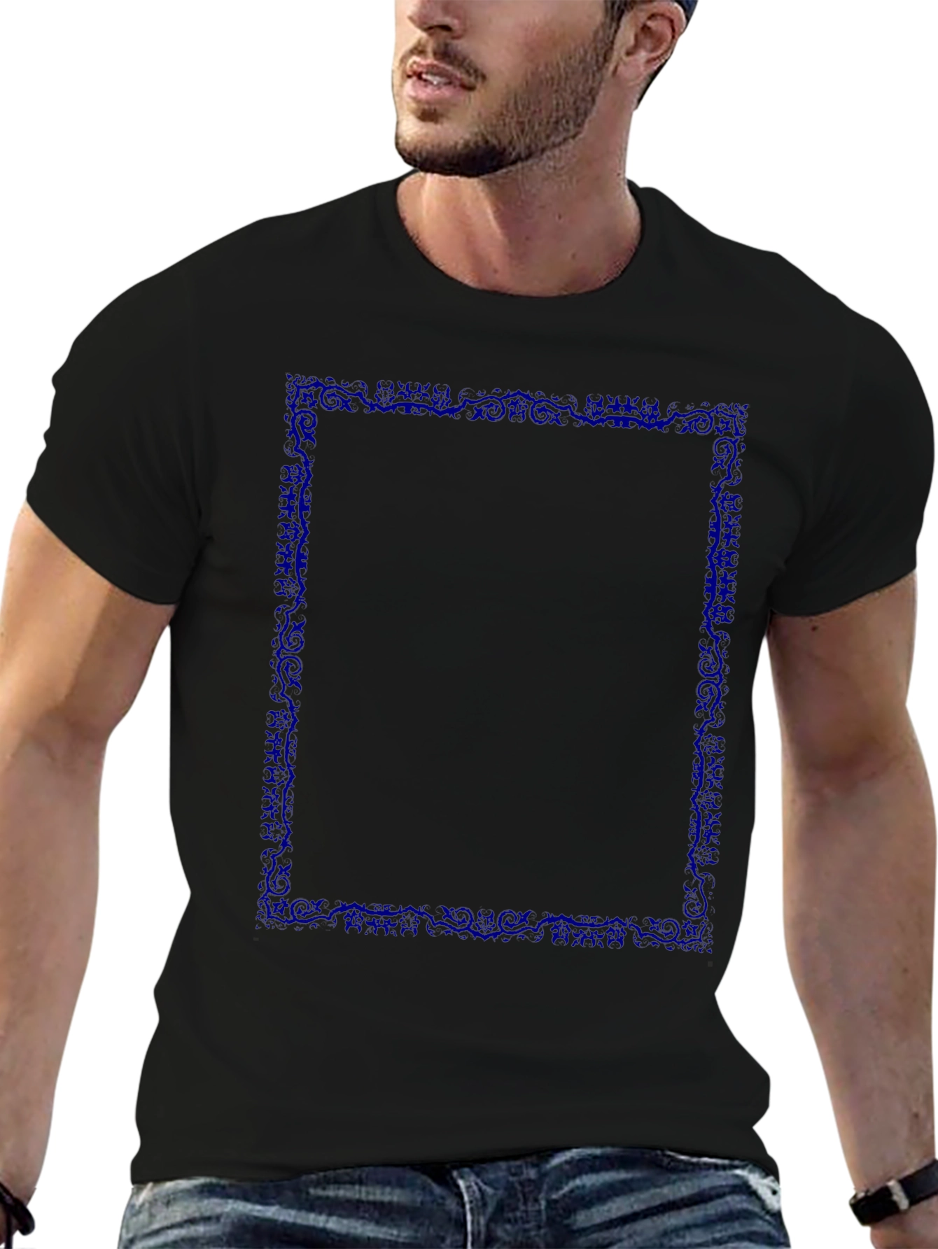 Graphic Tee - Dark Blue Border