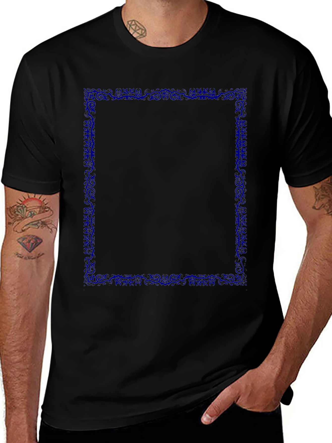 Graphic Tee - Dark Blue Border