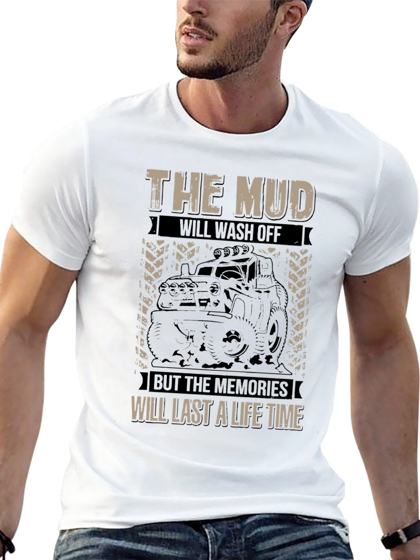 The Mud Will Wash Off Mens Black Graphic Tee