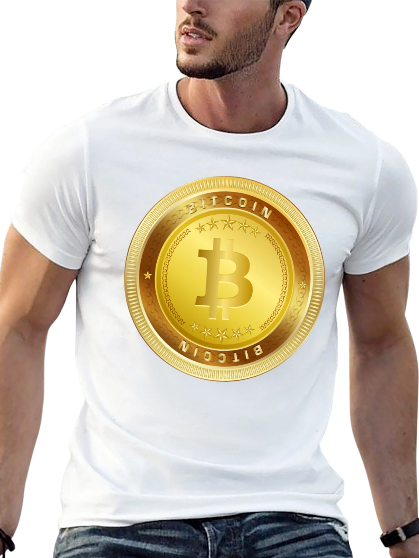 Bitcoin Gold Coin Graphic T-Shirt