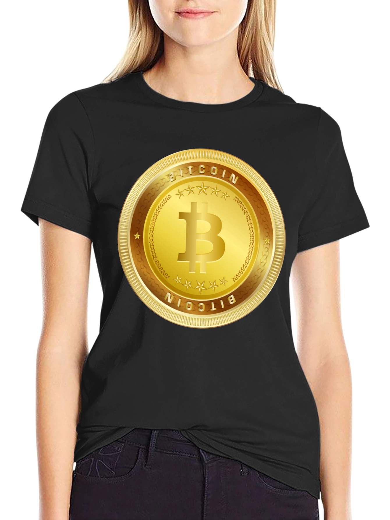 Bitcoin Gold Coin Graphic T-Shirt