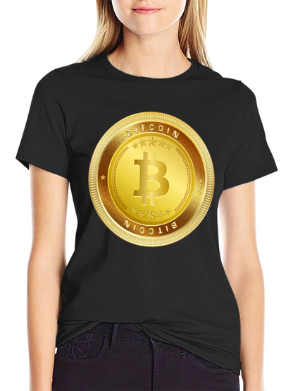 Bitcoin Gold Coin Graphic T-Shirt