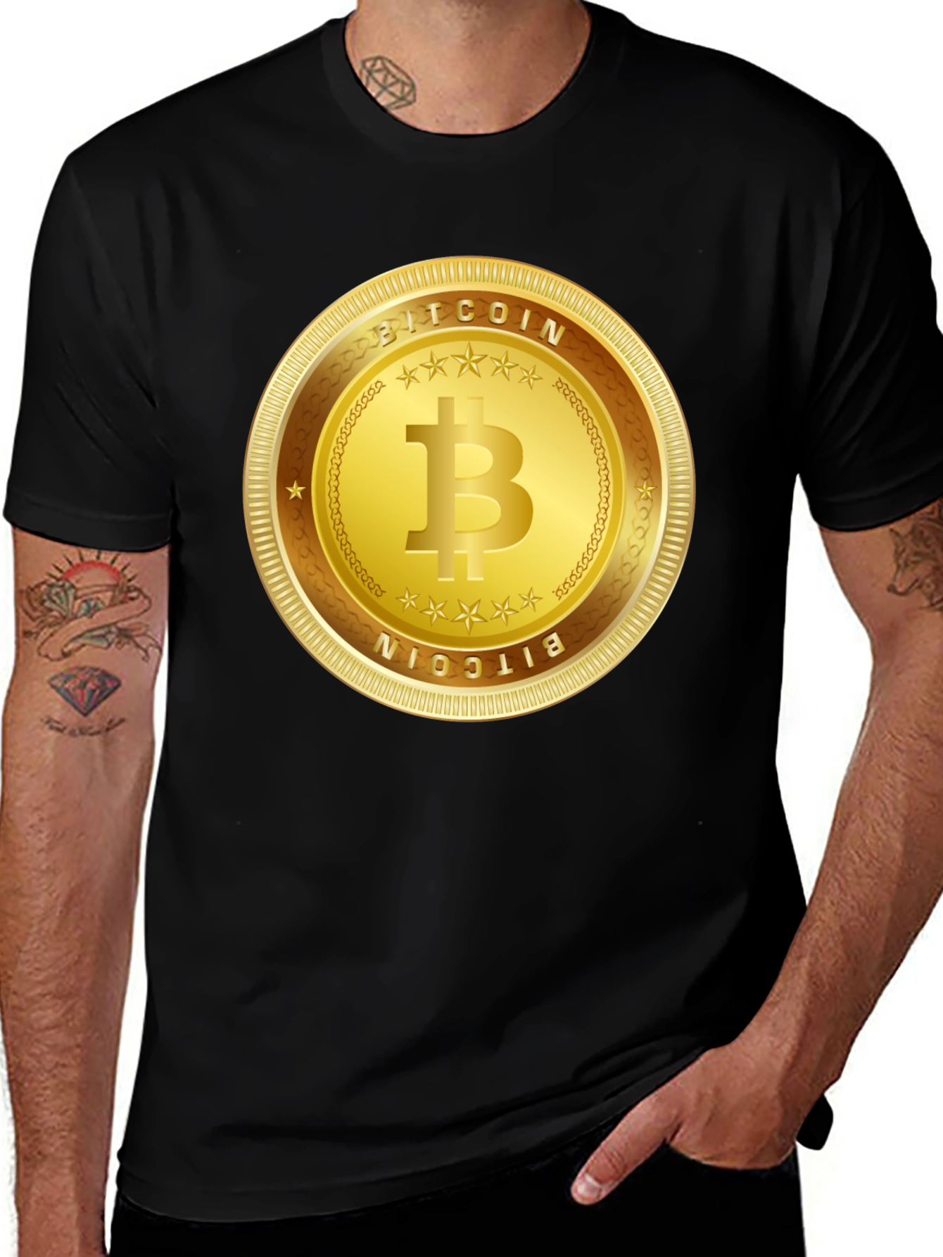 Bitcoin Gold Coin Graphic T-Shirt