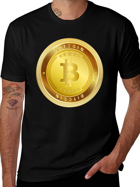 Bitcoin Gold Coin Graphic T-Shirt