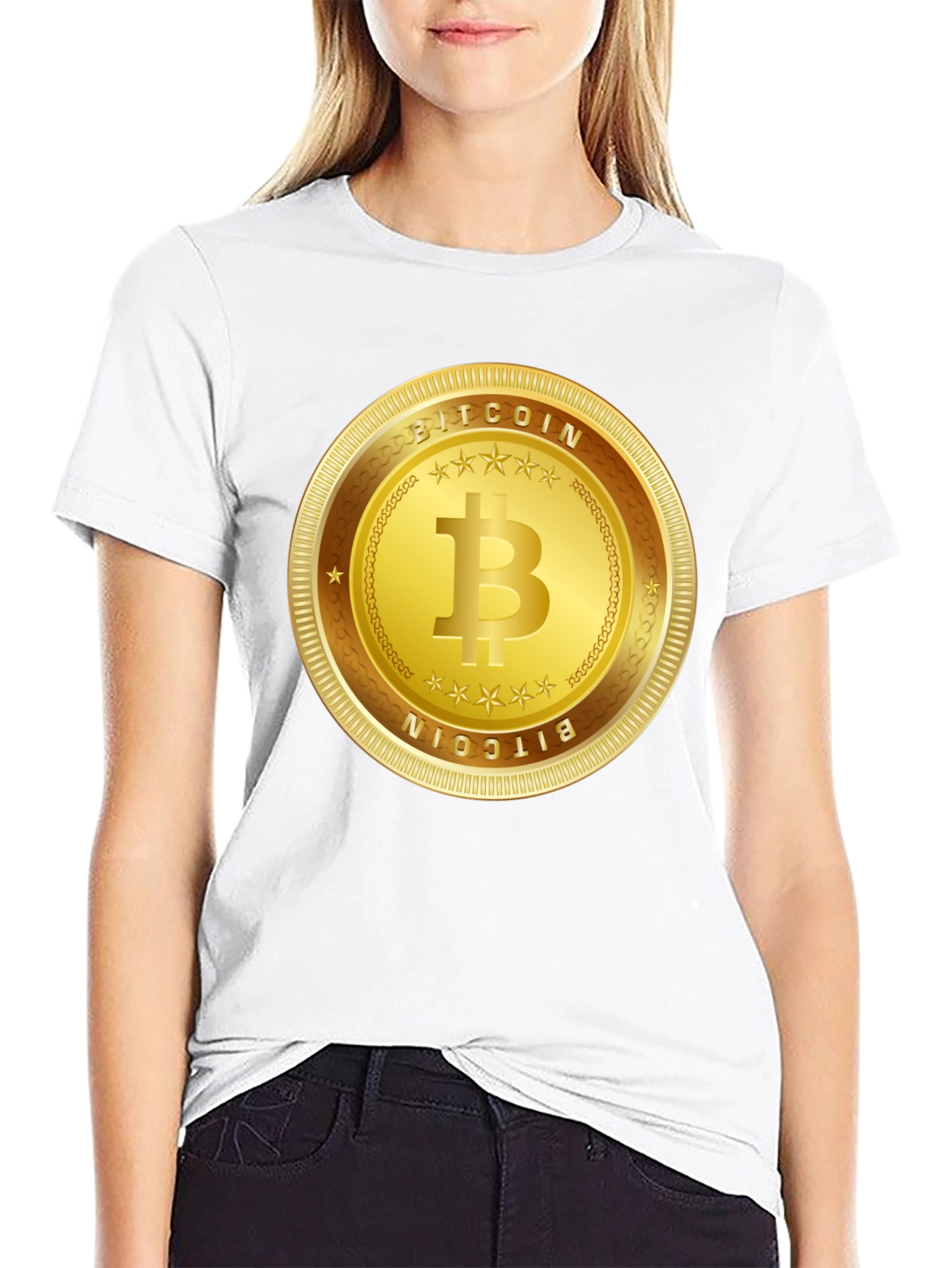 Bitcoin Gold Coin Graphic T-Shirt