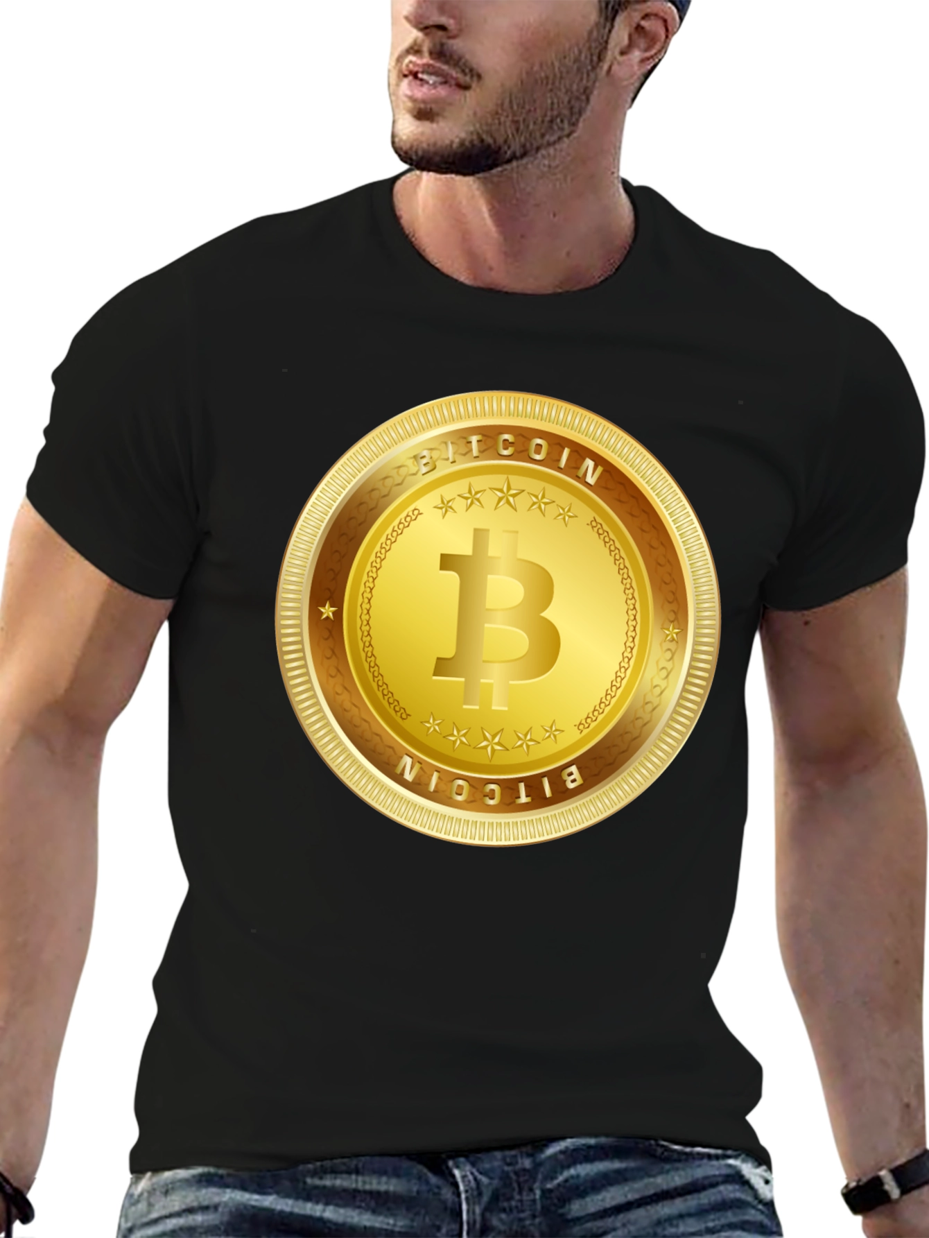 Bitcoin Gold Coin Graphic T-Shirt