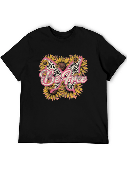 Be Free Butterfly Sunflower Graphic Tee