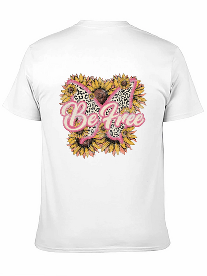 Be Free Butterfly Sunflower Graphic Tee