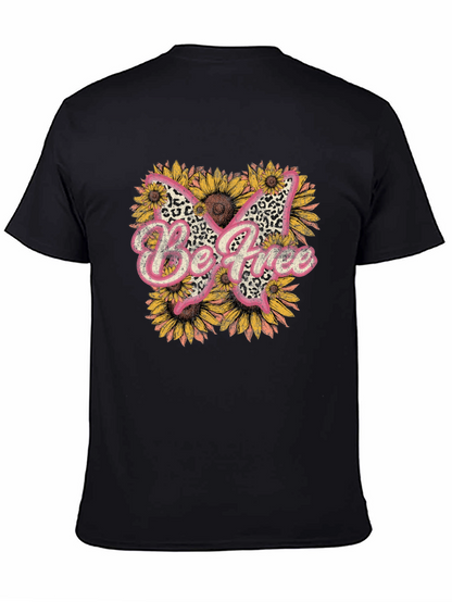 Be Free Butterfly Sunflower Graphic Tee