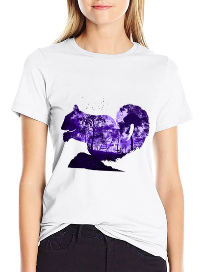 Squirrel Forest Print Tee