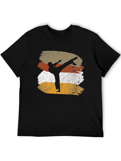 Martial Arts Silhouette Graphic Tee - Black
