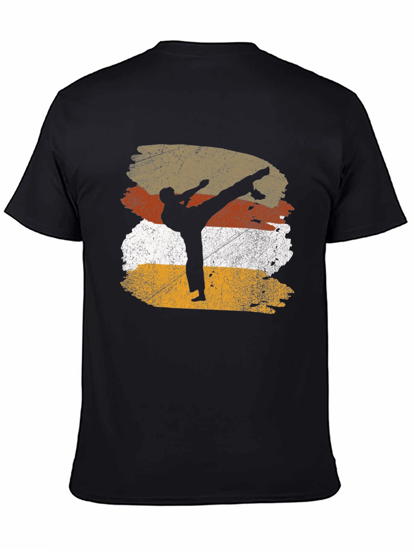 Martial Arts Silhouette Graphic Tee - Black