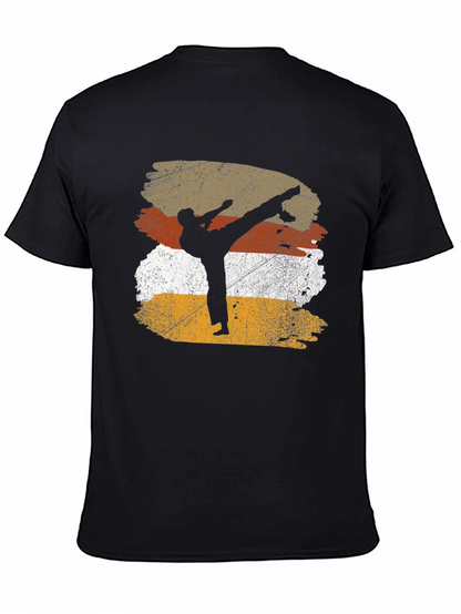 Martial Arts Silhouette Graphic Tee - Black