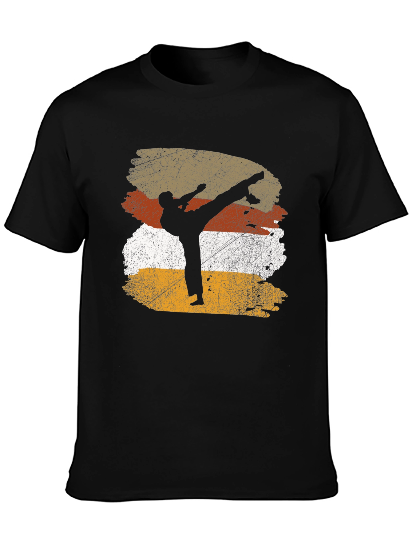 Martial Arts Silhouette Graphic Tee - Black