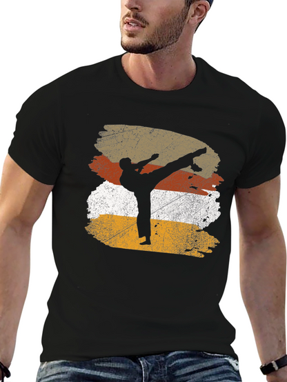 Martial Arts Silhouette Graphic Tee - Black