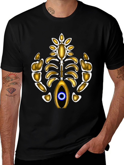 Eye-Catching Metallic Ribcage Graphic Tee