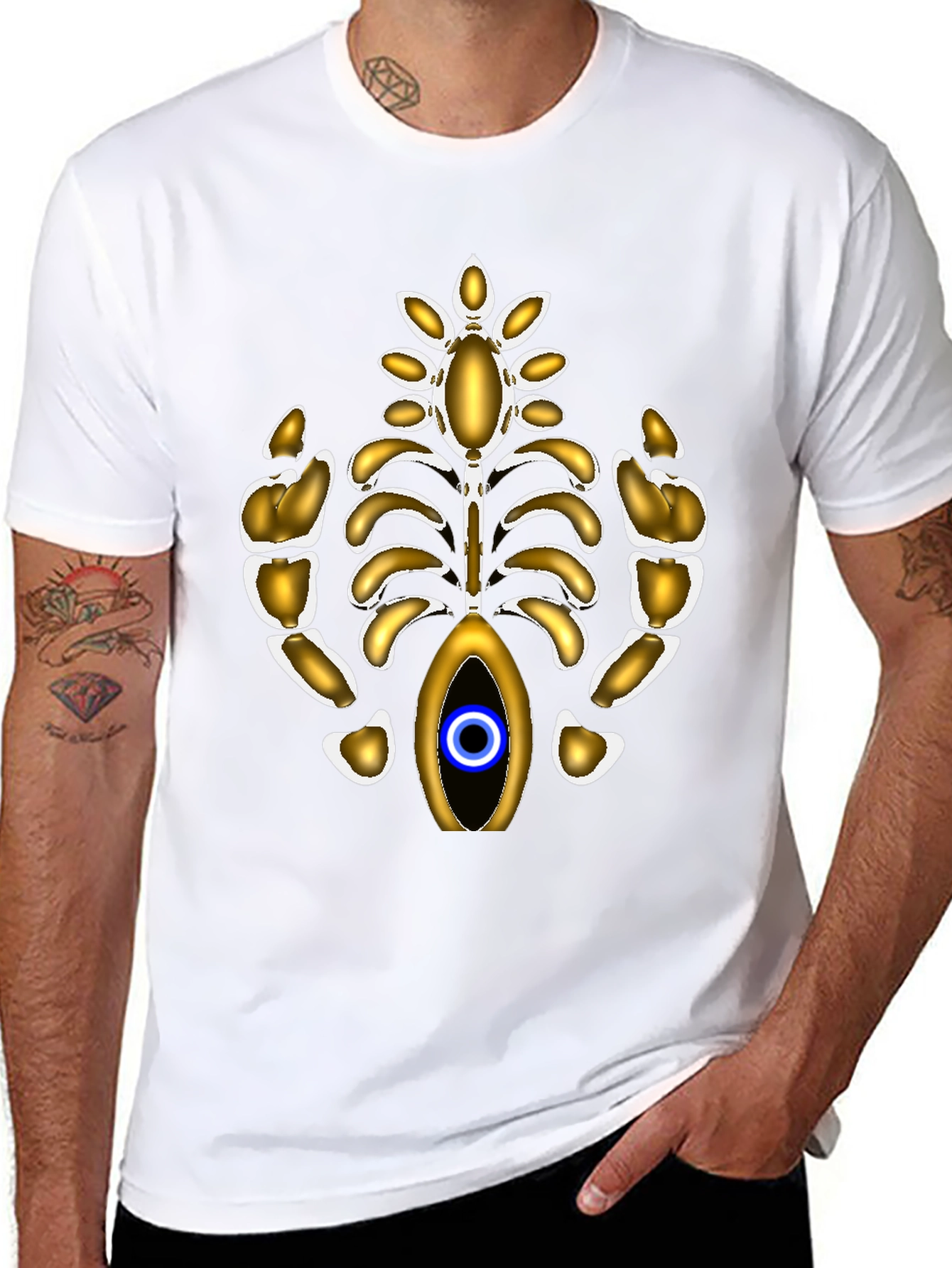 Eye-Catching Metallic Ribcage Graphic Tee