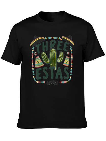 Three-estas Fiesta Black Graphic Tee
