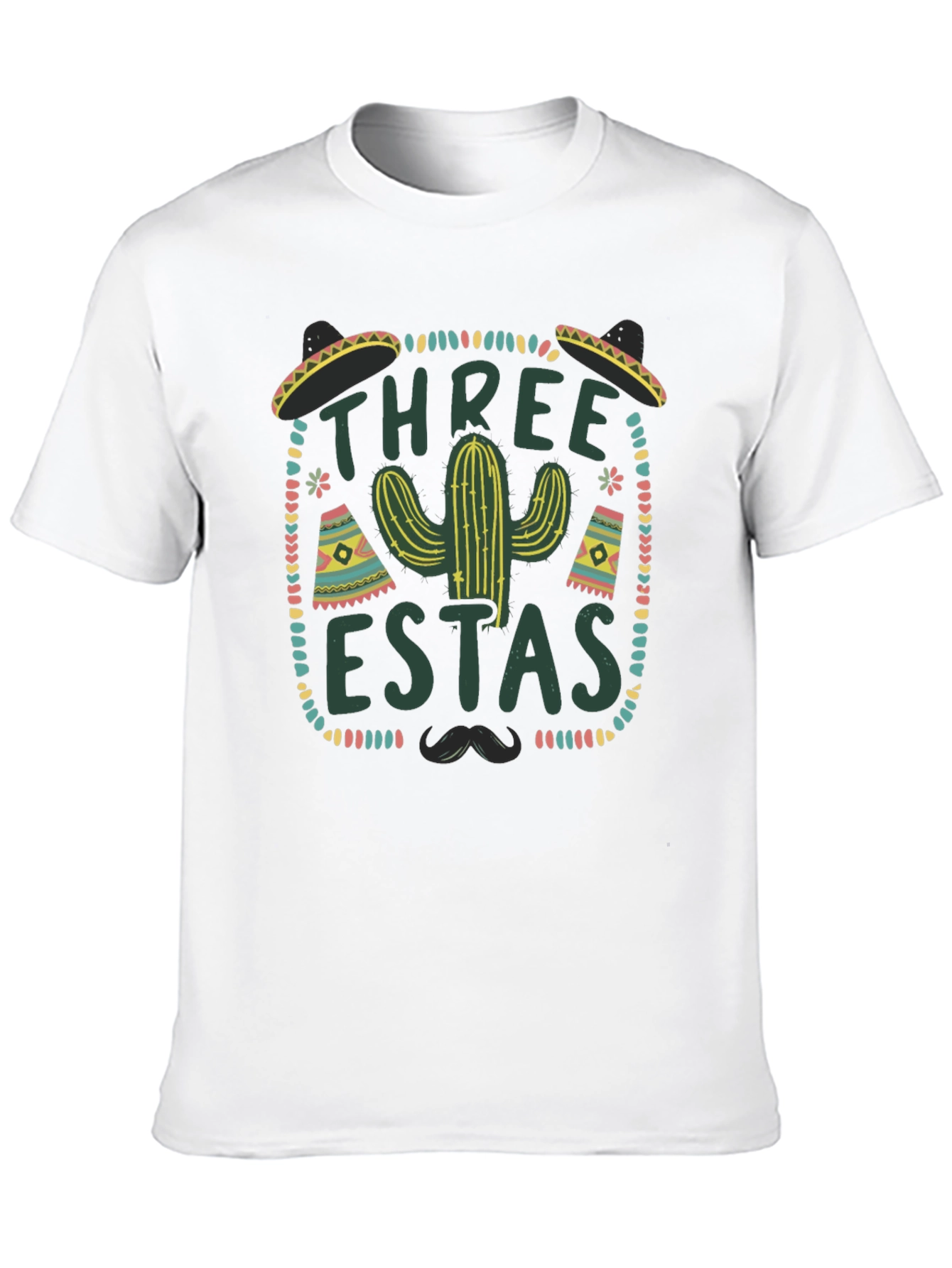 Three-estas Fiesta Black Graphic Tee