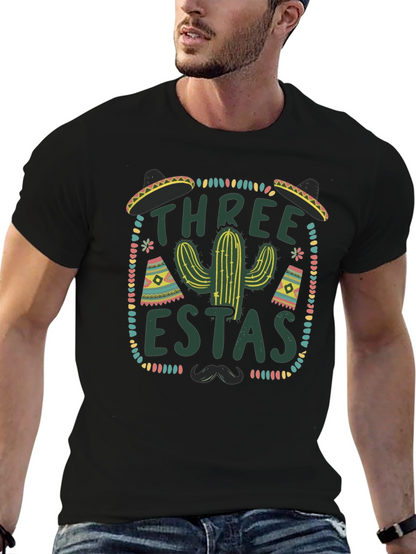 Three-estas Fiesta Black Graphic Tee