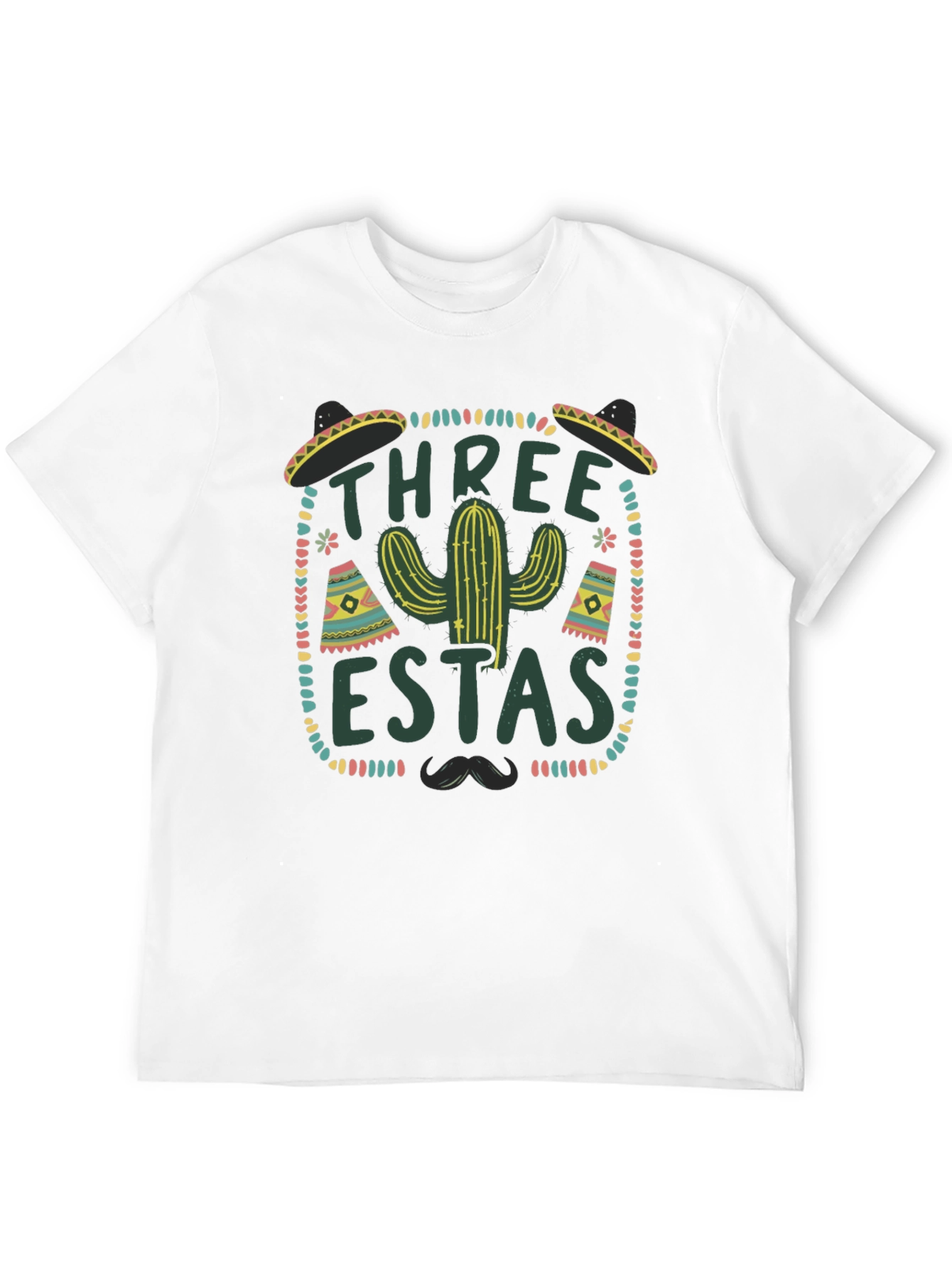Three-estas Fiesta Black Graphic Tee