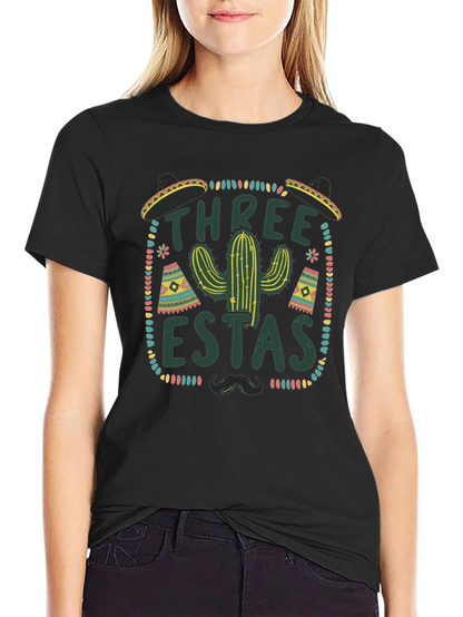Three-estas Fiesta Black Graphic Tee