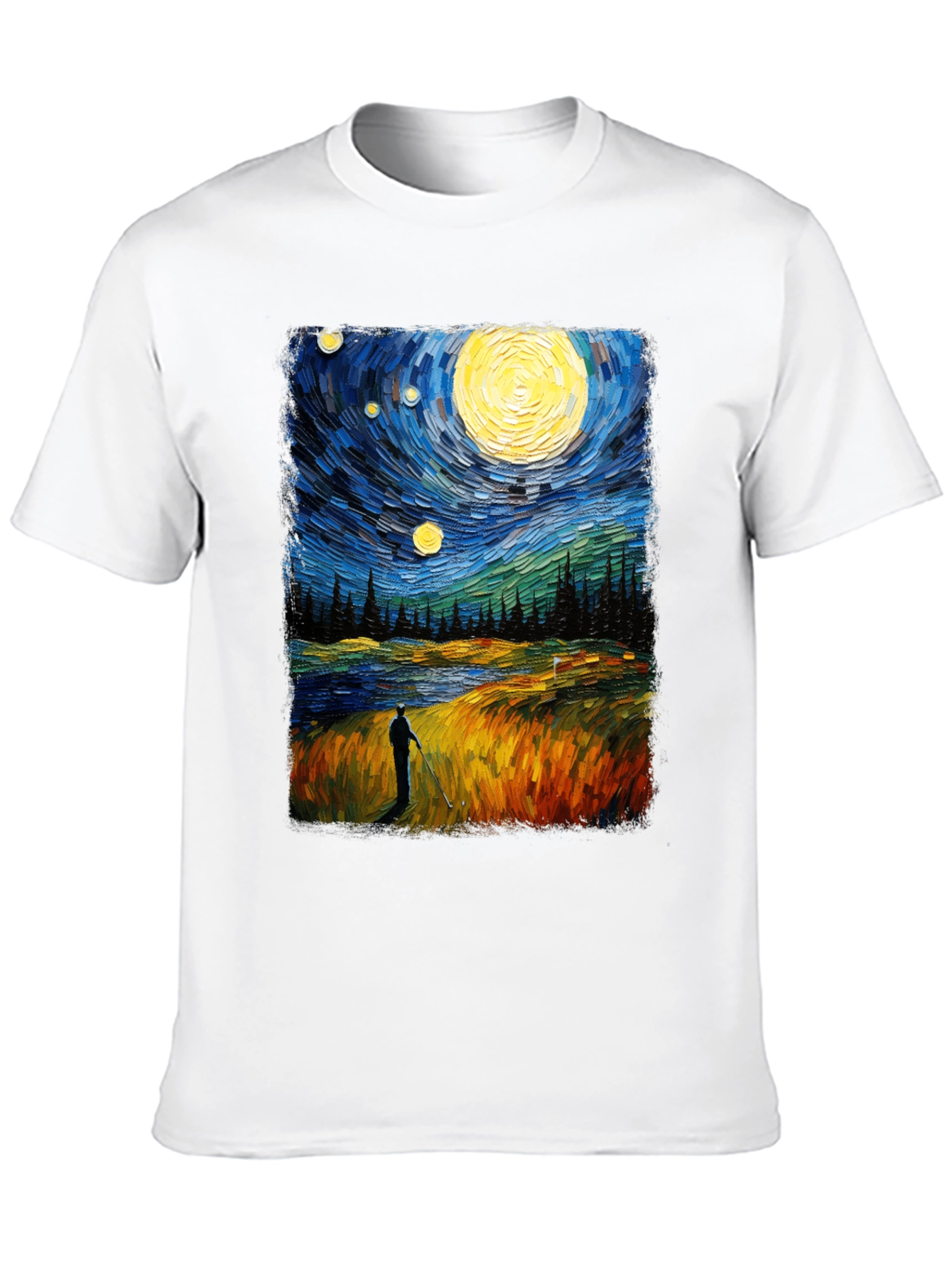 Starry Night Golfer Graphic Tee