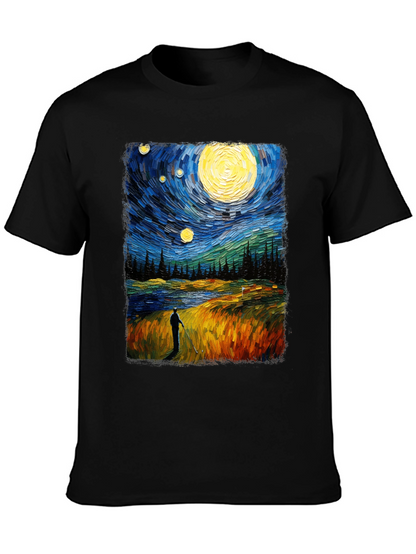 Starry Night Golfer Graphic Tee