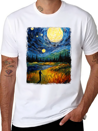Starry Night Golfer Graphic Tee