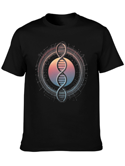 DNA Graphic Tee - Science Inspired Black T-Shirt