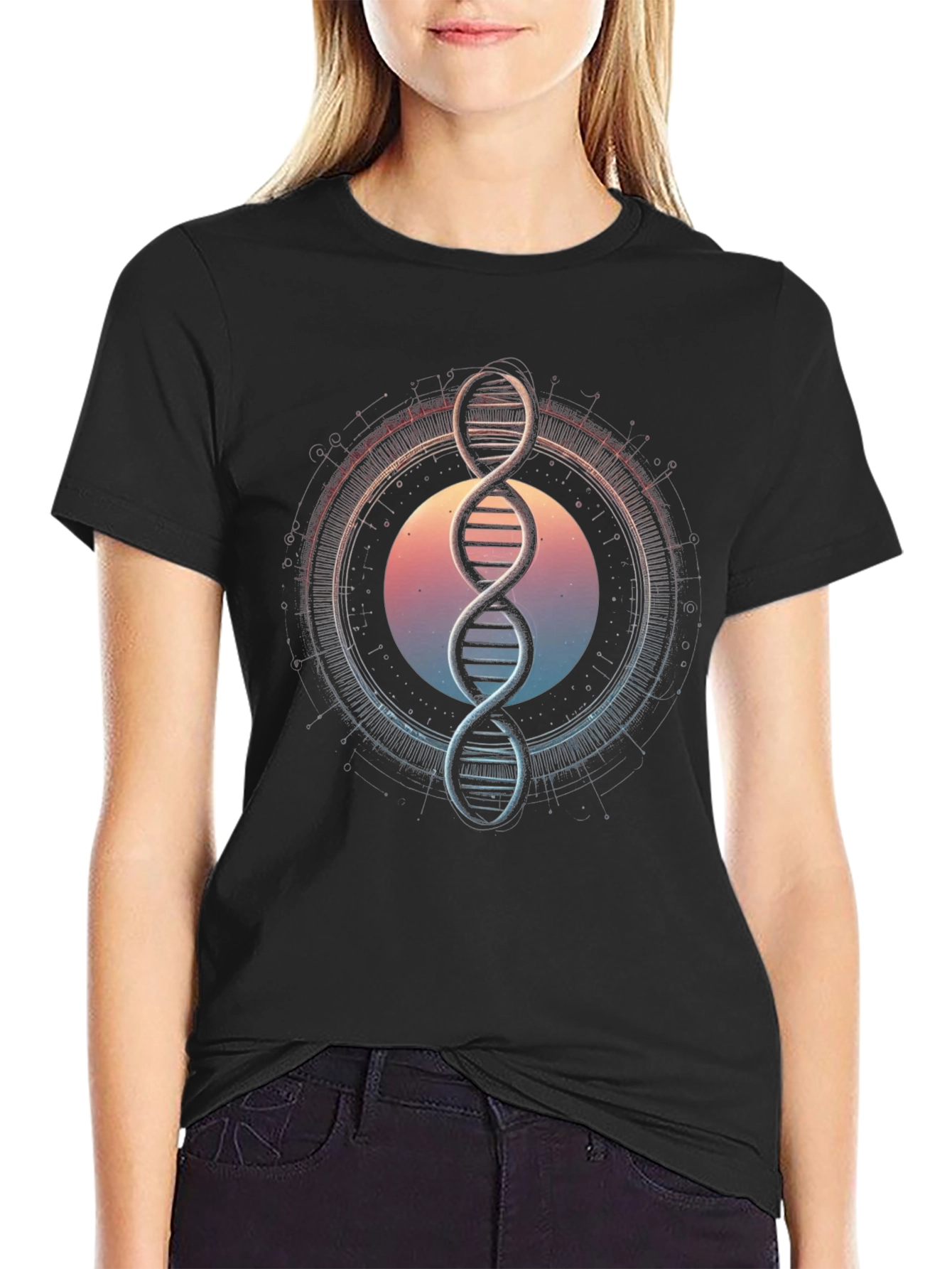 DNA Graphic Tee - Science Inspired Black T-Shirt