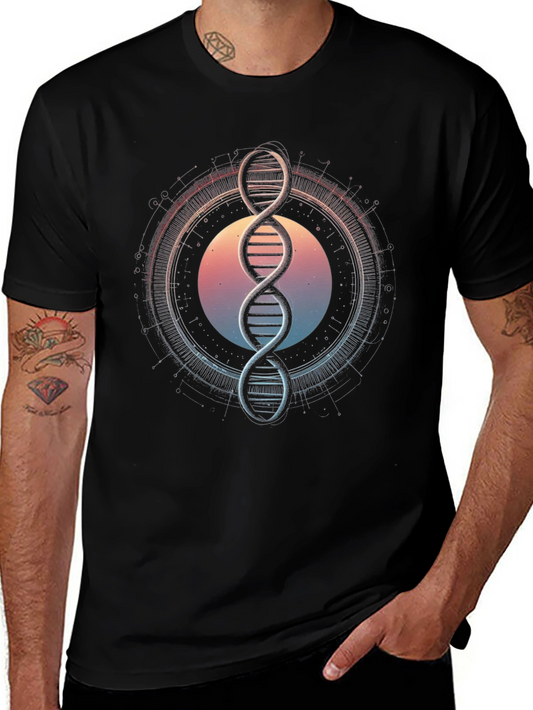 DNA Graphic Tee - Science Inspired Black T-Shirt