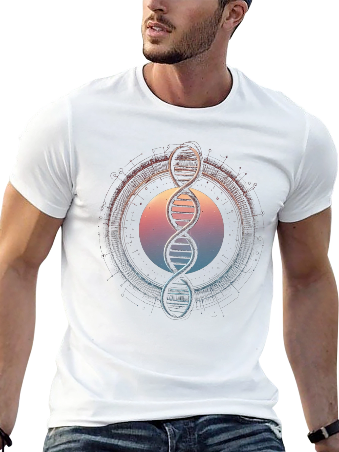 DNA Graphic Tee - Science Inspired Black T-Shirt