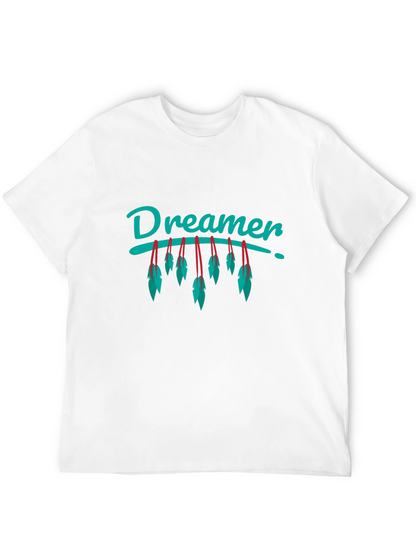 Dreamer Feather Graphic Black T-Shirt