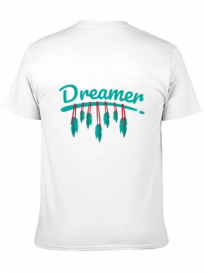 Dreamer Feather Graphic Black T-Shirt