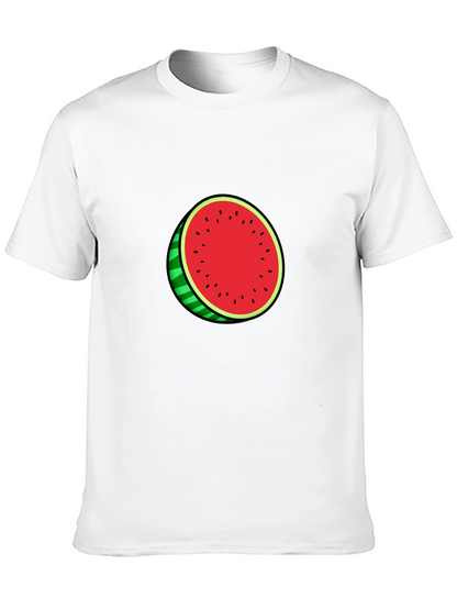 Watermelon Graphic Black Tee - Casual Summer Style
