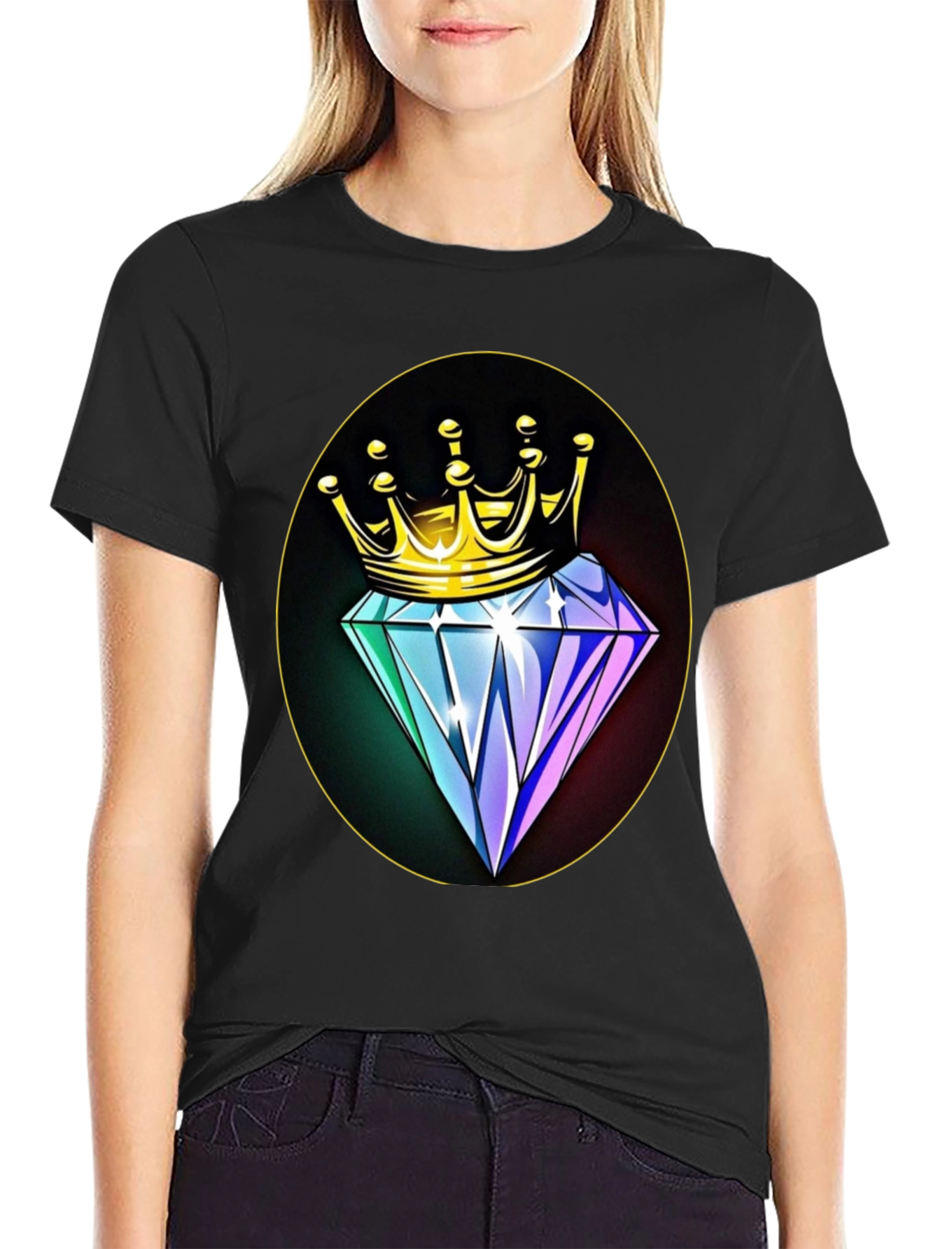 Crown Diamond Graphic Tee - Mens Black T-Shirt