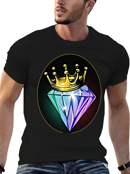 Crown Diamond Graphic Tee - Mens Black T-Shirt