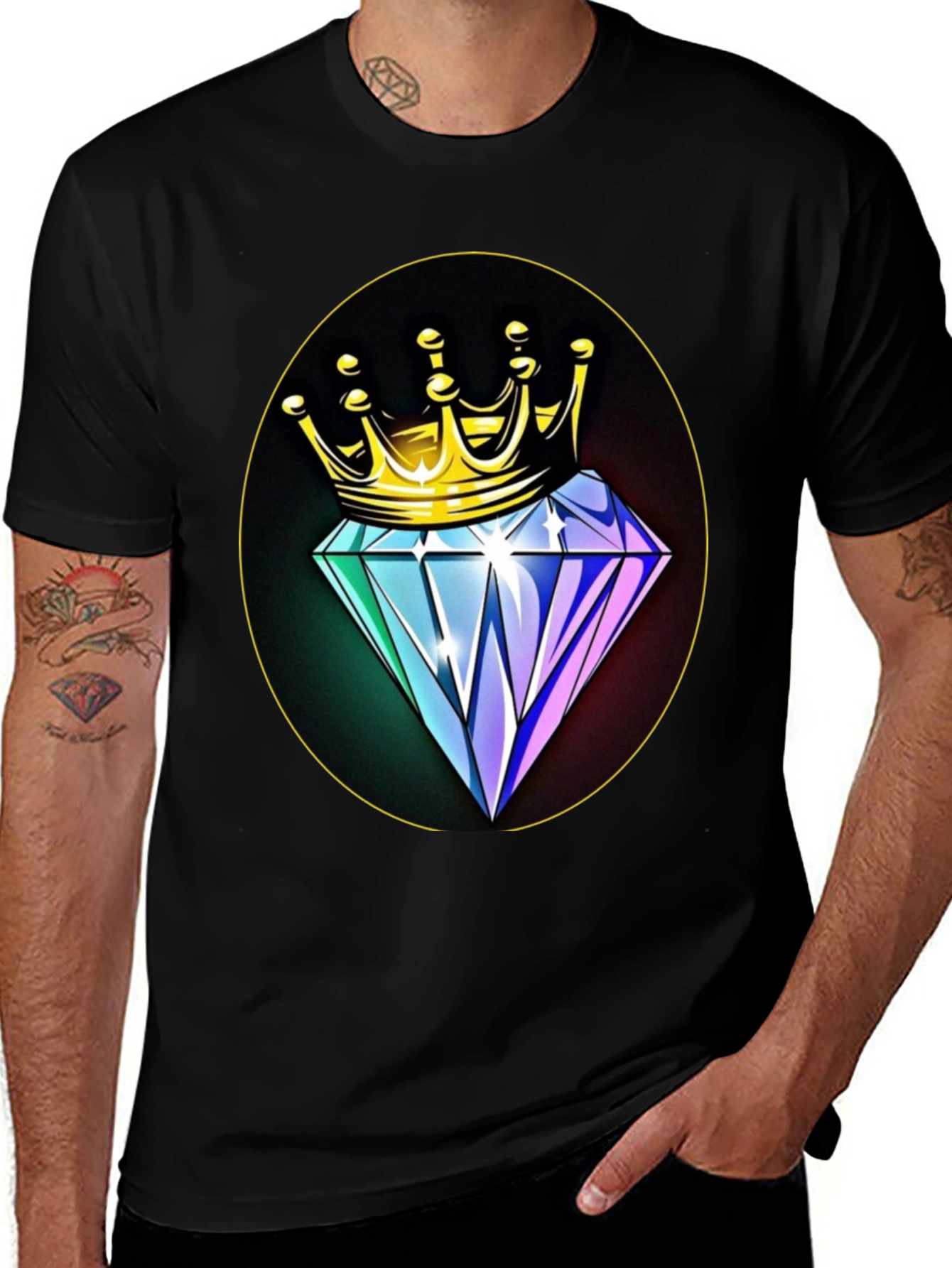 Crown Diamond Graphic Tee - Mens Black T-Shirt