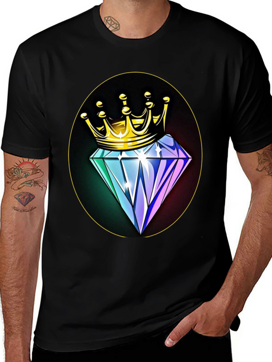 Crown Diamond Graphic Tee - Mens Black T-Shirt