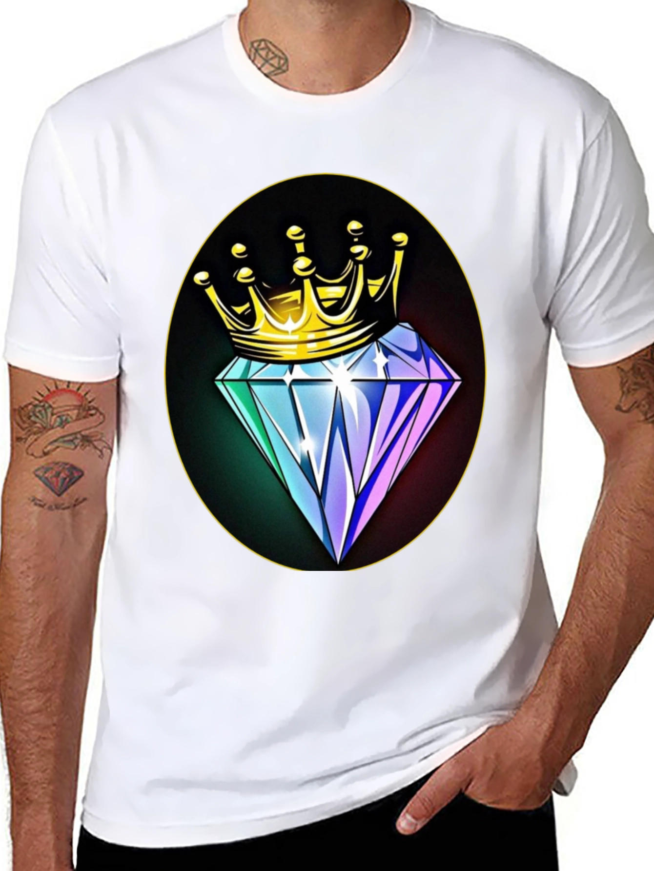 Crown Diamond Graphic Tee - Mens Black T-Shirt