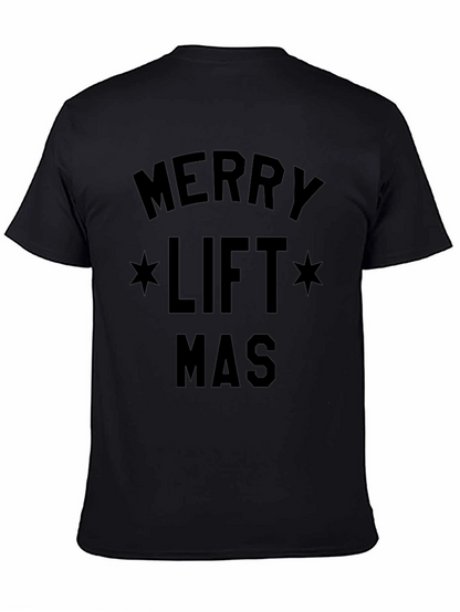 Merry Liftmas Black Graphic T-Shirt