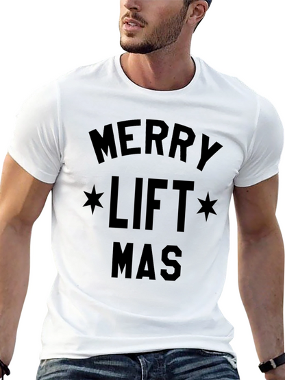 Merry Liftmas Black Graphic T-Shirt