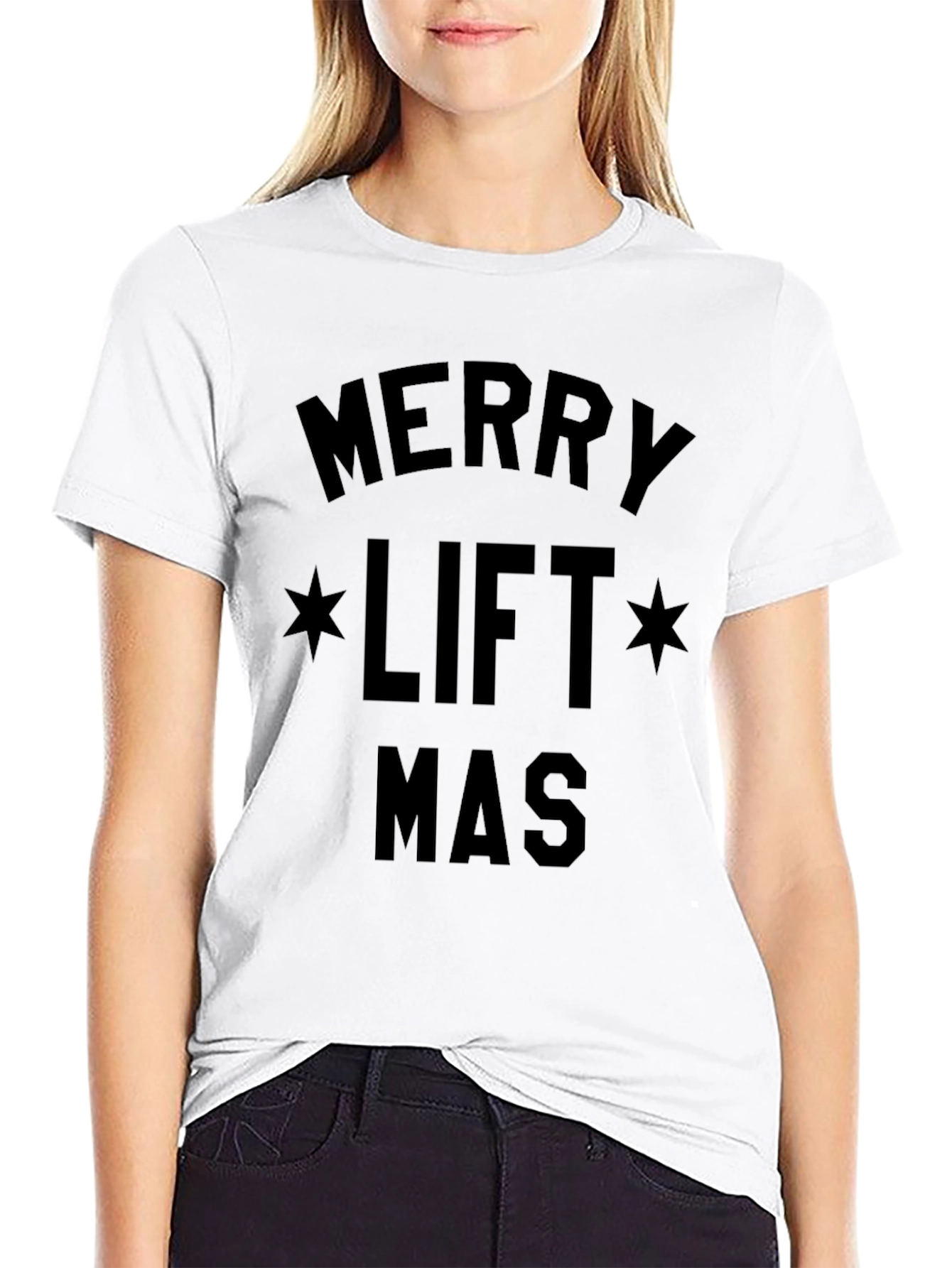 Merry Liftmas Black Graphic T-Shirt