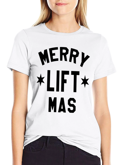 Merry Liftmas Black Graphic T-Shirt