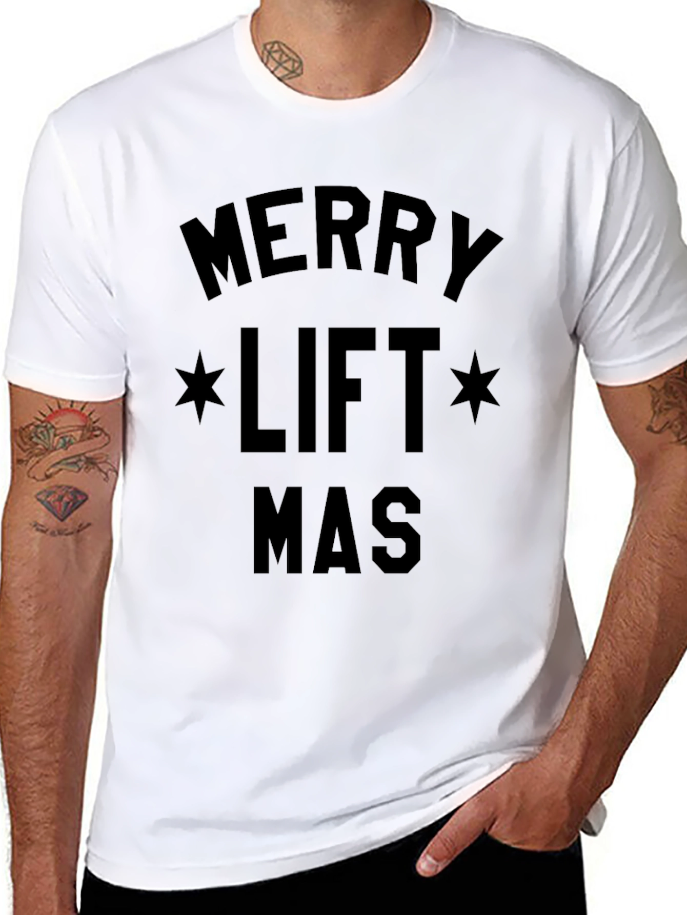 Merry Liftmas Black Graphic T-Shirt